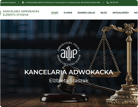 Portfolio - projekt strony internetowej dla kancelarii prawnej
