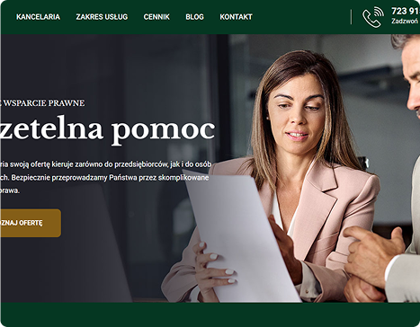 Portfolio - nowoczesna strona www dla prawnika